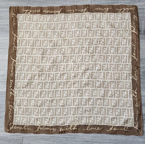COPY - Fendi Vintage Zucca Monogram Cotton Silk Bandana - Picture 2 of 8